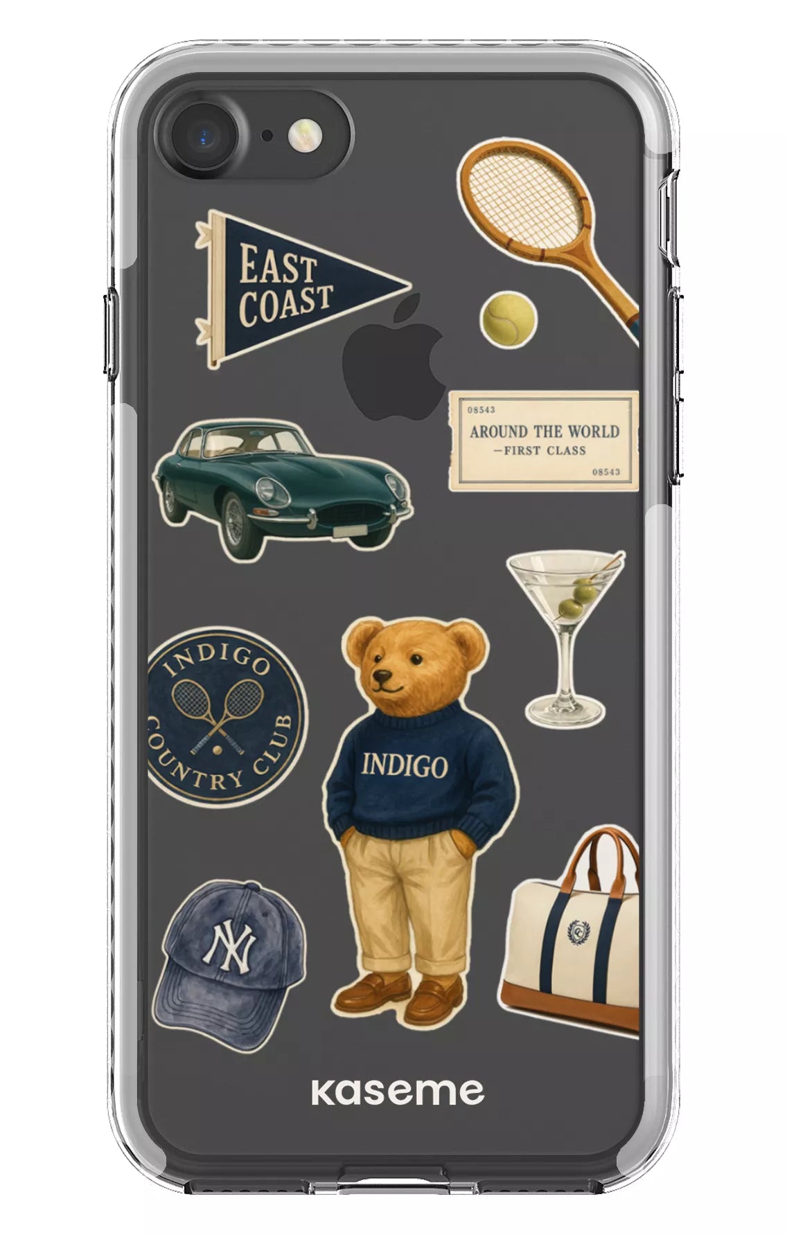 iPhone 7 Clear case - White Kingsley Clear Case -