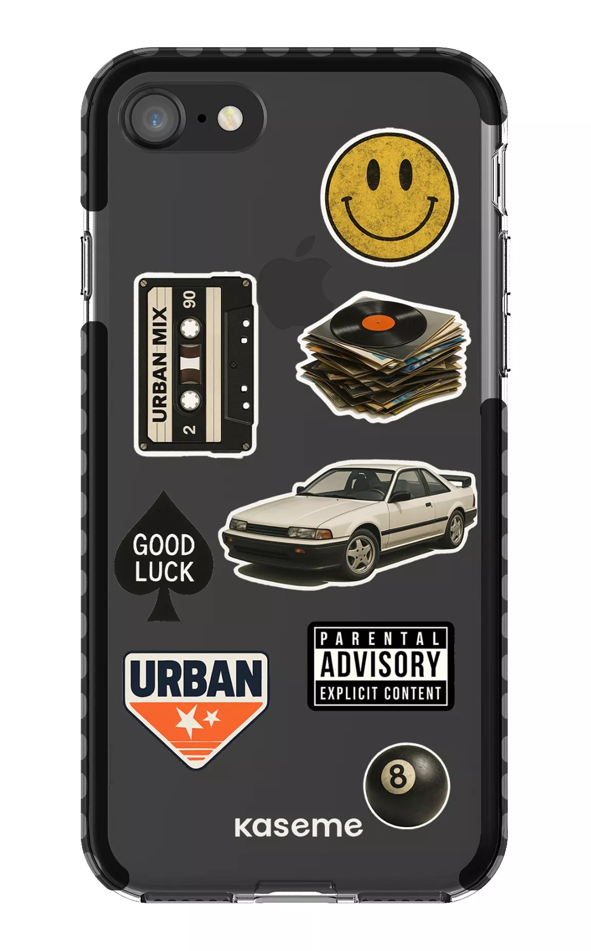 iPhone 8 Clear Case - Black Downtown Clear Case -