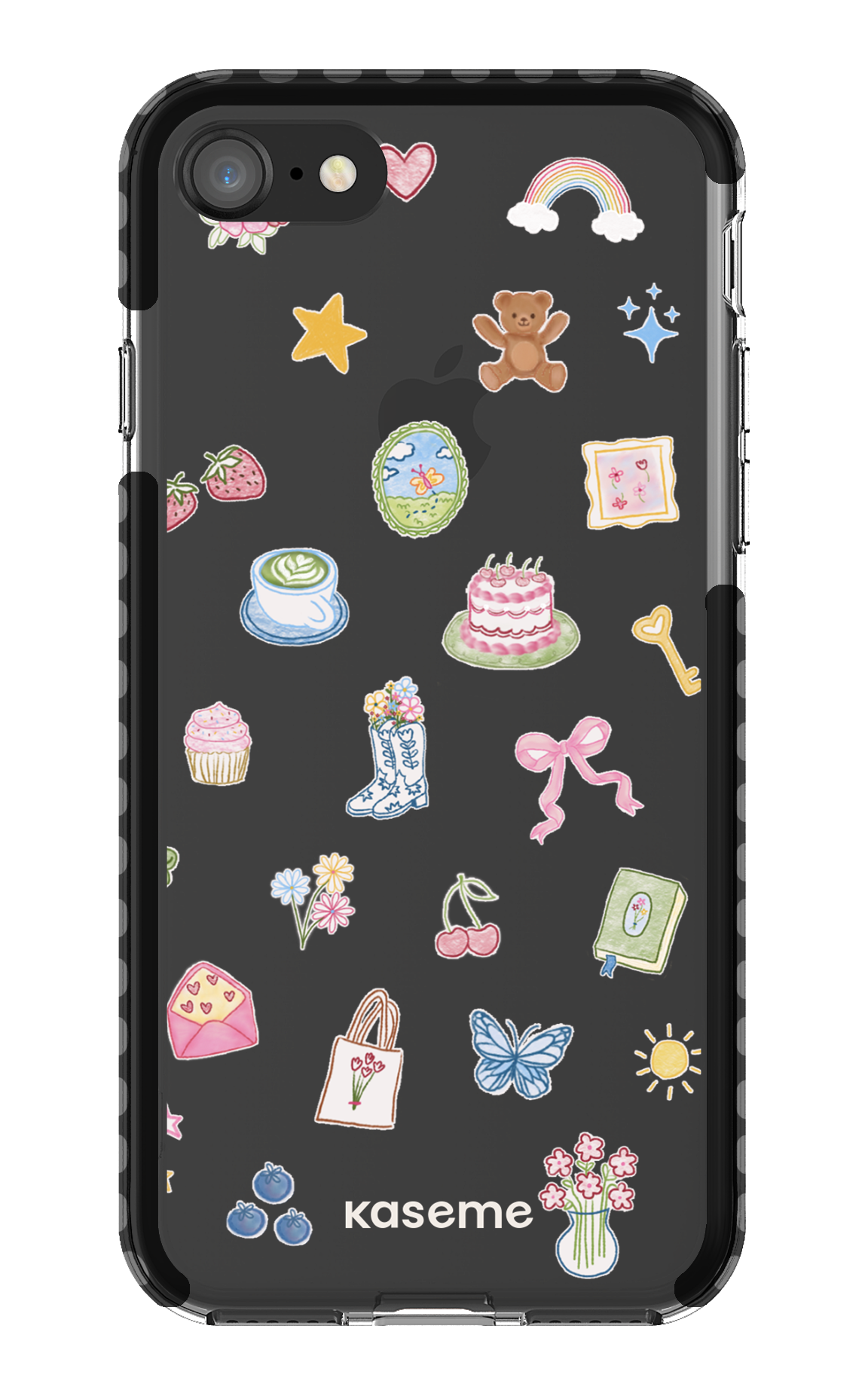 iPhone 8 Clear Case - Black Poetry Clear Case -