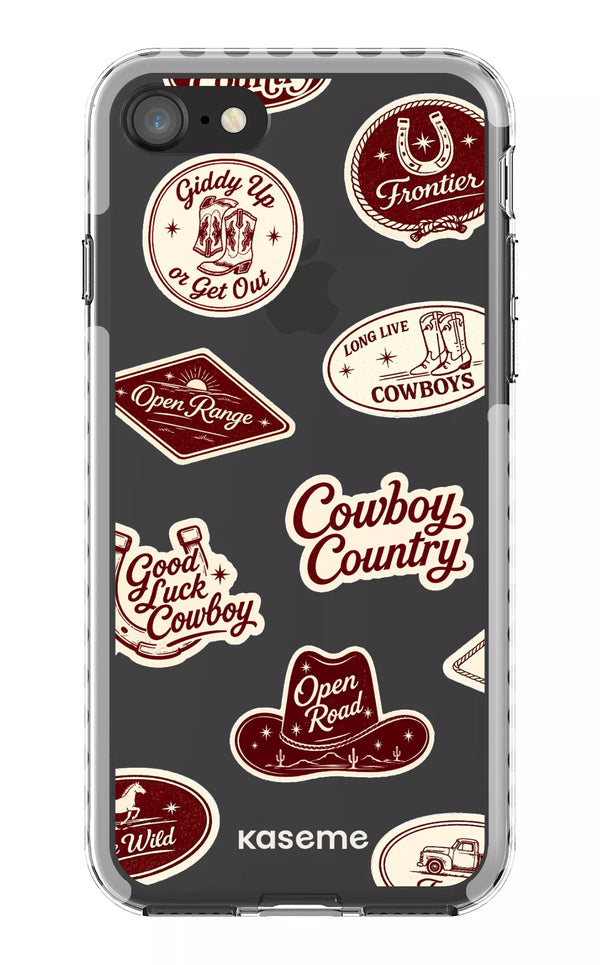 iPhone 8 Clear Case - White Cowboy Country Clear Case -