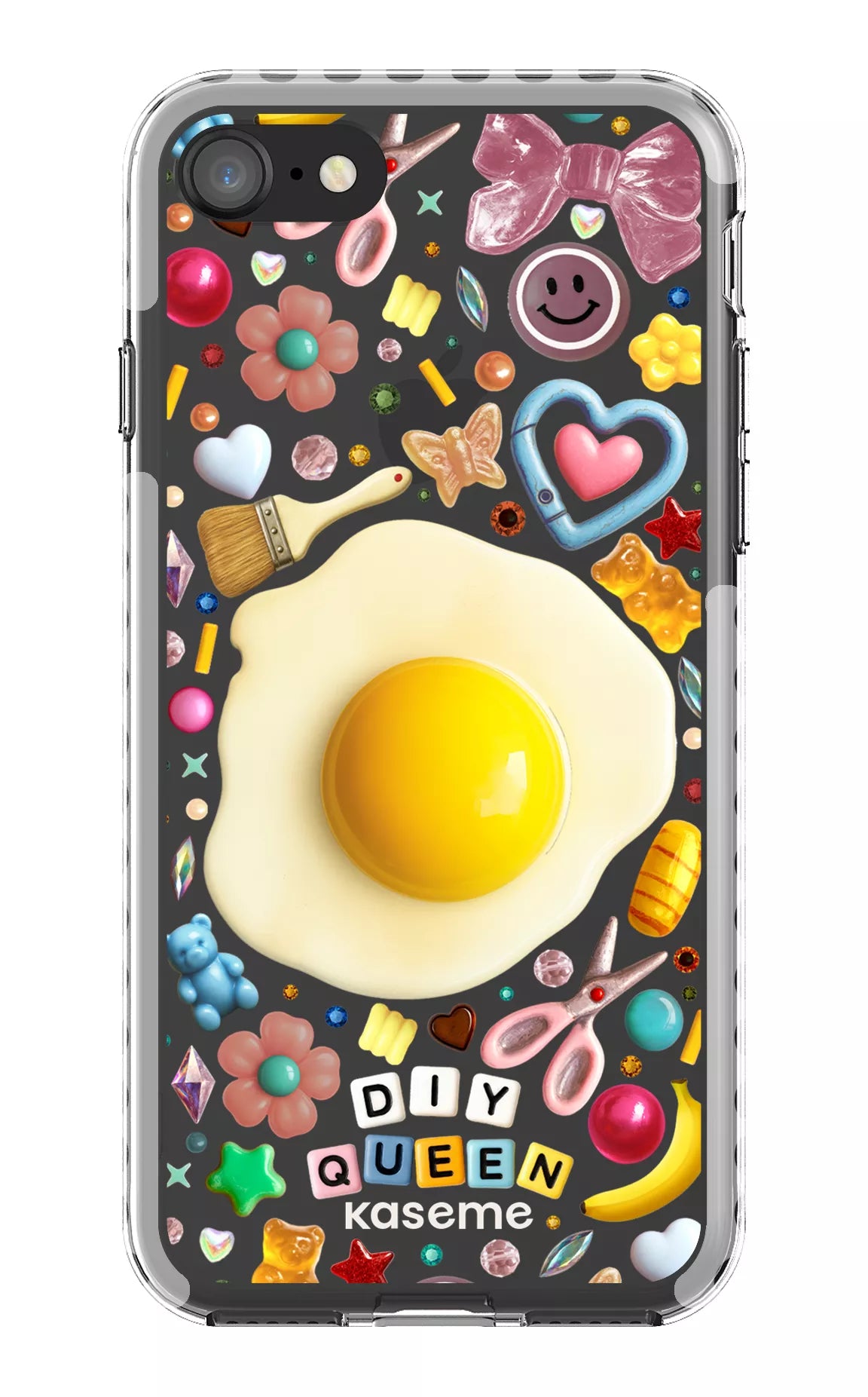 iPhone 8 Clear Case - White DIY Queen Clear Case by Marianne Plaisance -