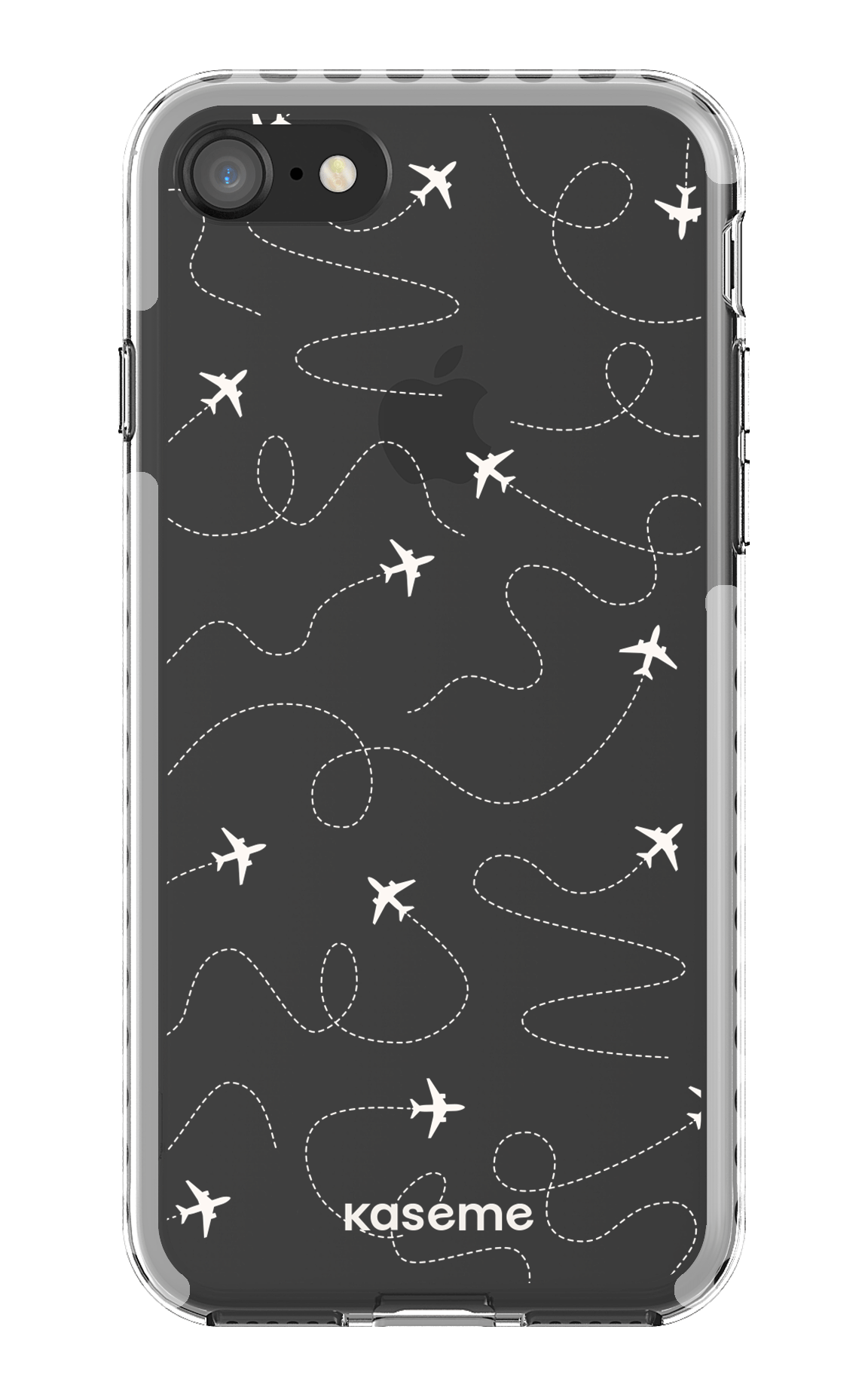 iPhone 8 Clear Case - White Globetrotter Clear Case -