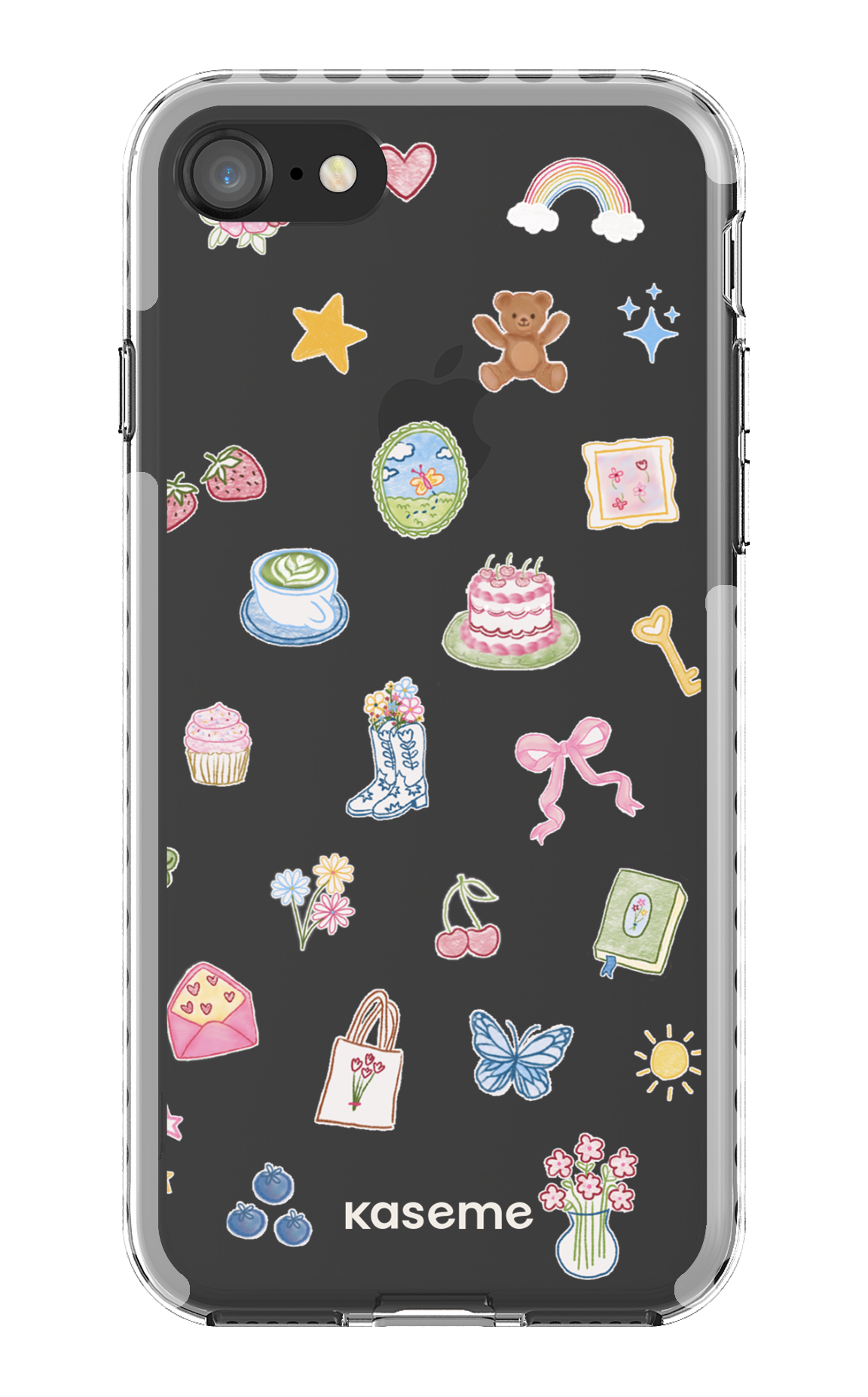 iPhone 8 Clear Case - White Poetry Clear Case -