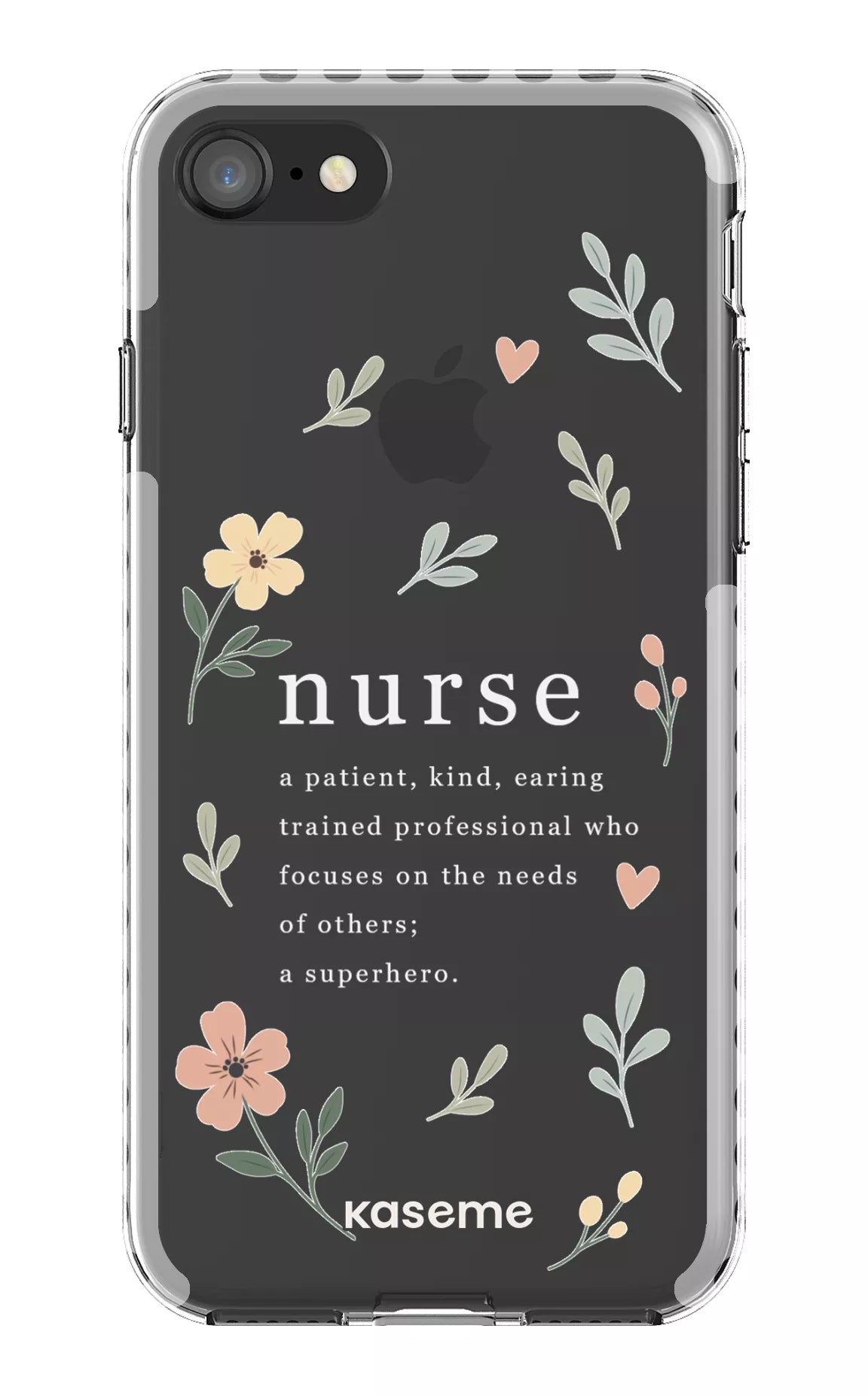 iPhone 8 Clear Case - White With Heart Clear Case -