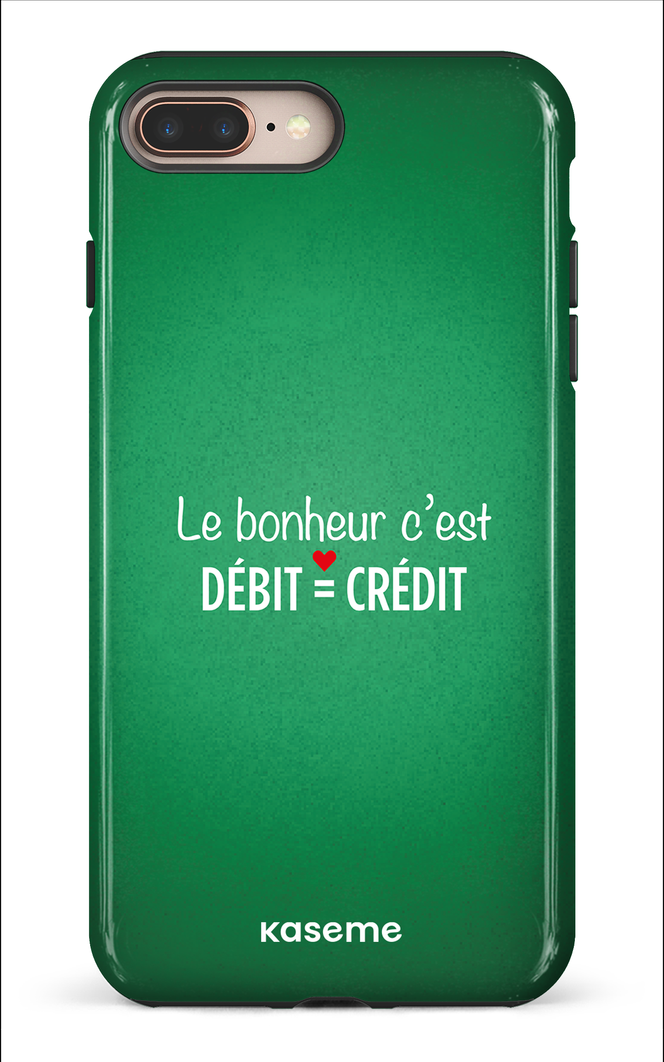 iPhone 8 Plus Tough Le bonheur c'est débit = crédit (vert) -