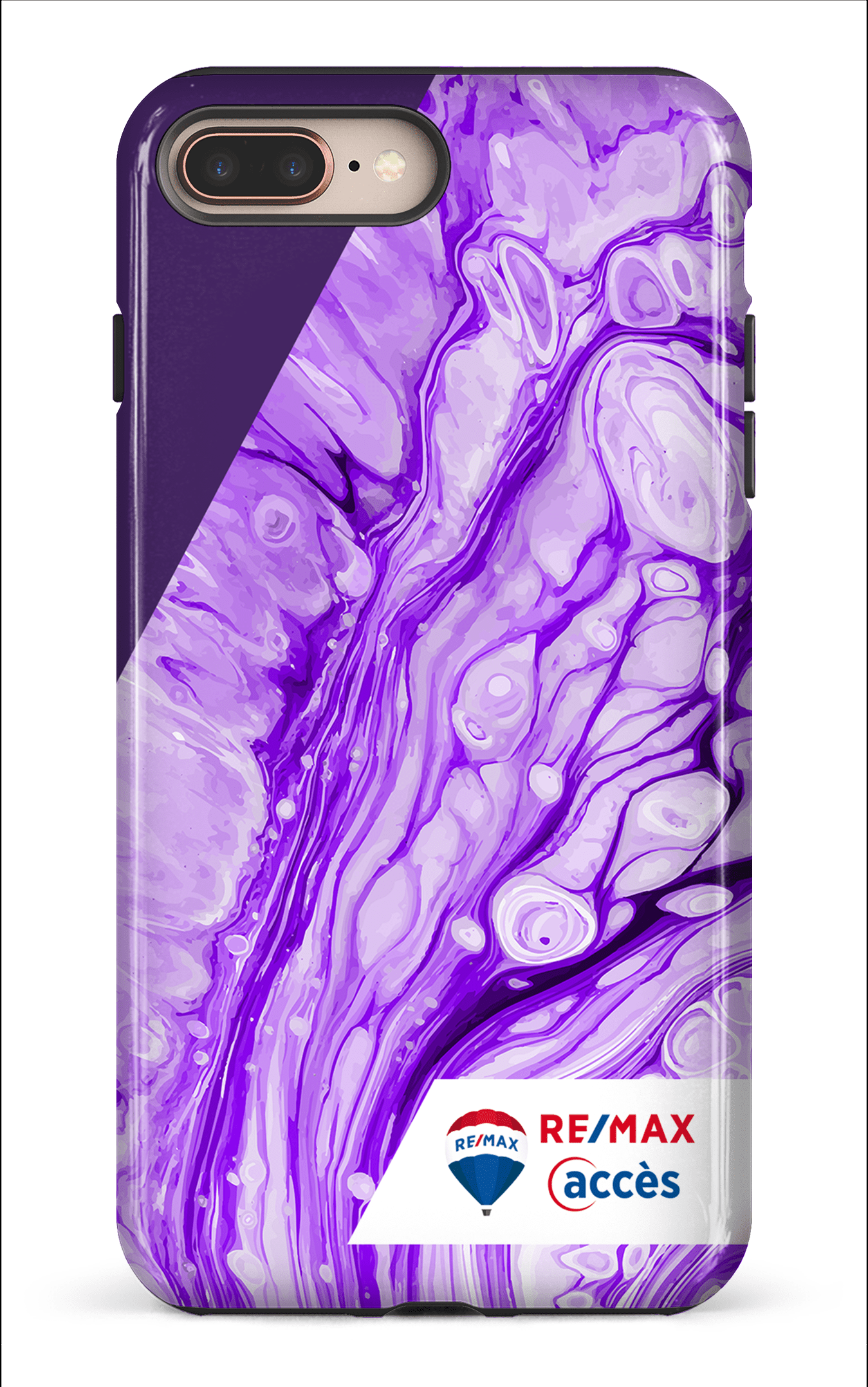iPhone 8 Plus Tough Peinture marbrée claire violette -
