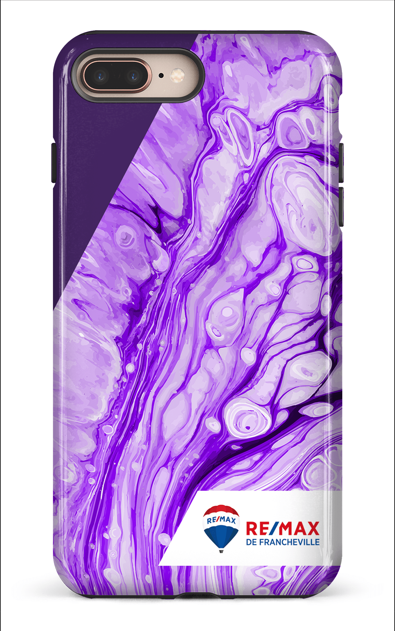 iPhone 8 Plus Tough Peinture marbrée claire violette de Francheville -