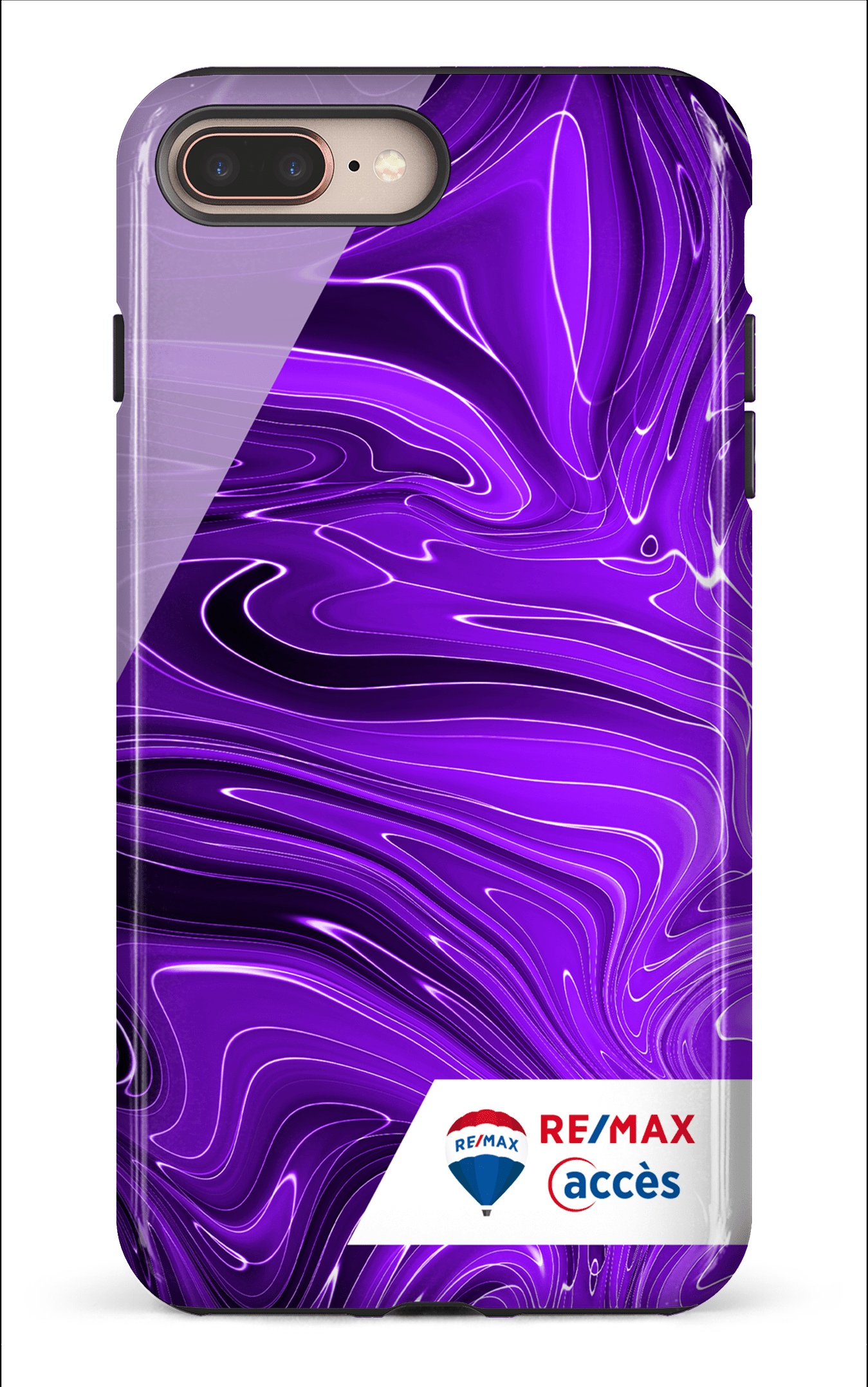 iPhone 8 Plus Tough Peinture marbrée sombre violette -