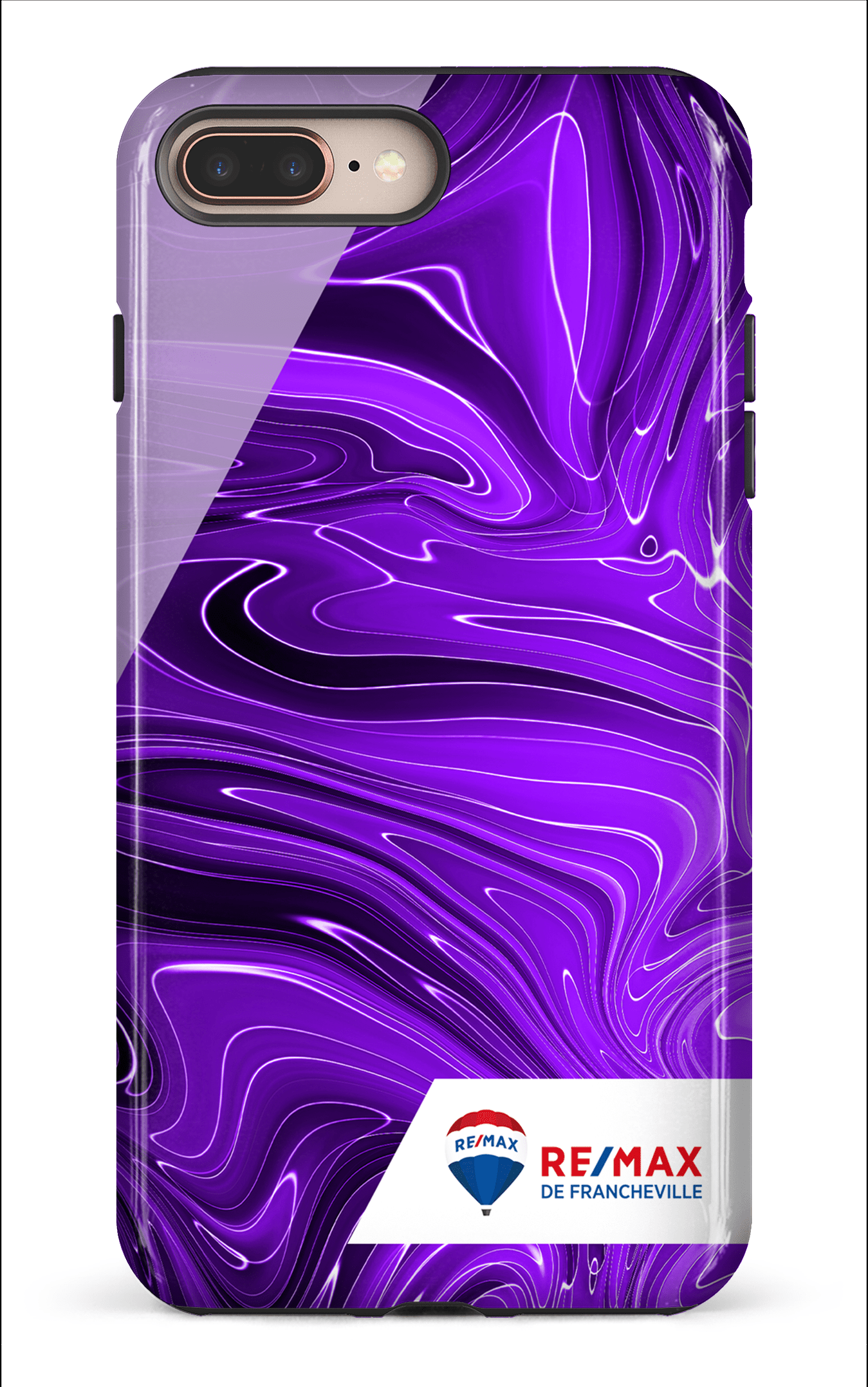 iPhone 8 Plus Tough Peinture marbrée sombre violette de Francheville -