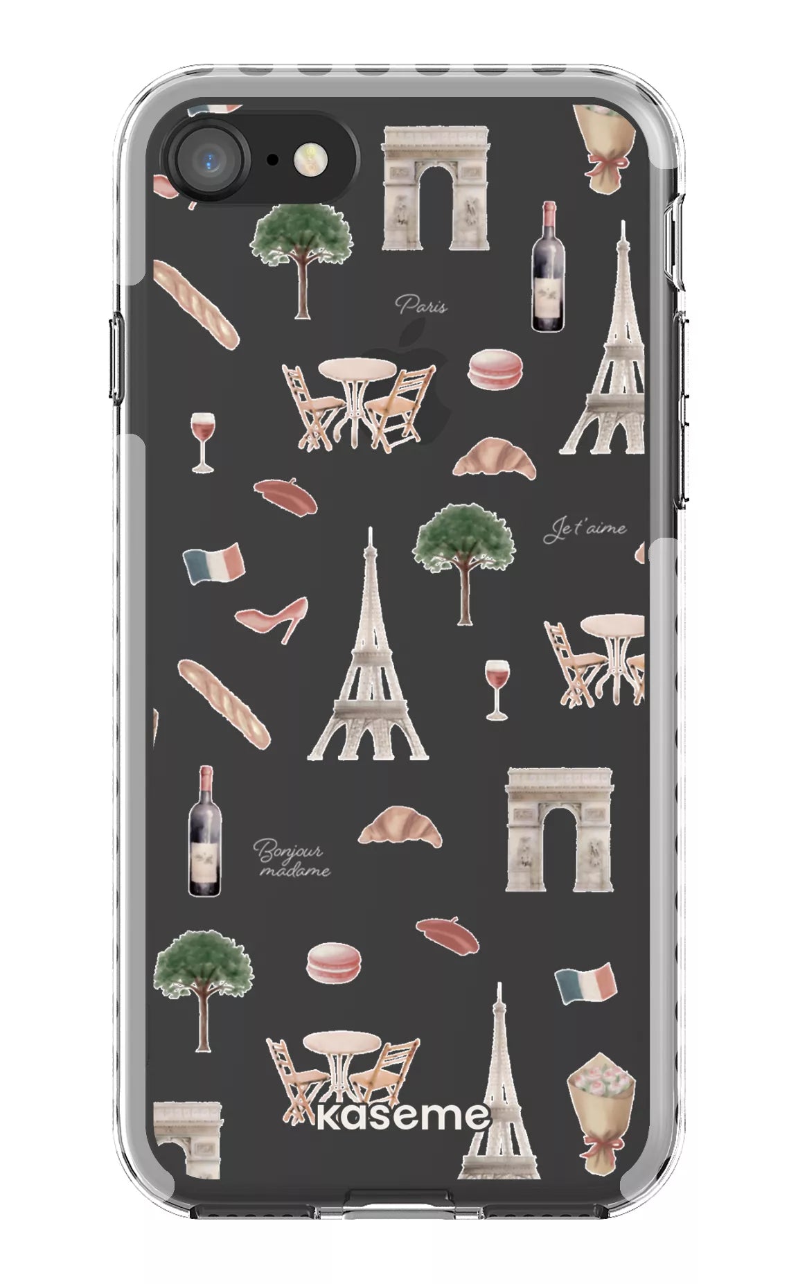 iPhone SE Clear Case - White Je t'aime Paris Clear Case -