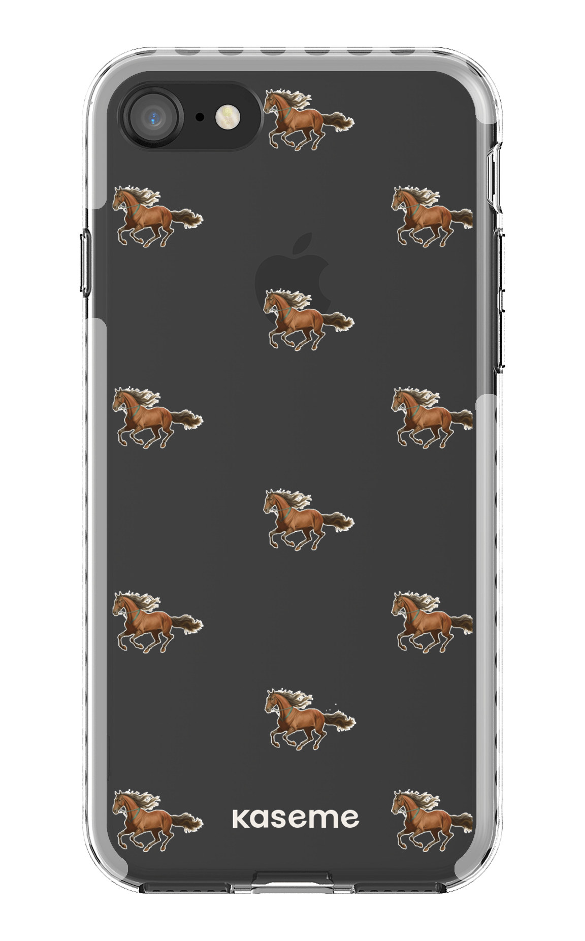 iPhone SE Clear Case - White Saddle Clear Case -