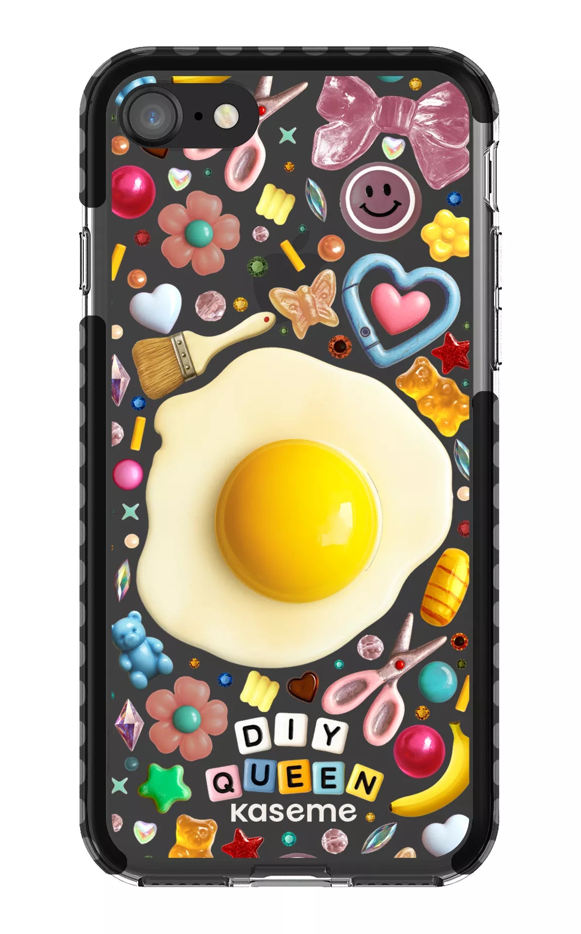 iPhone SE Clear Case Black DIY Queen Clear Case by Marianne Plaisance -