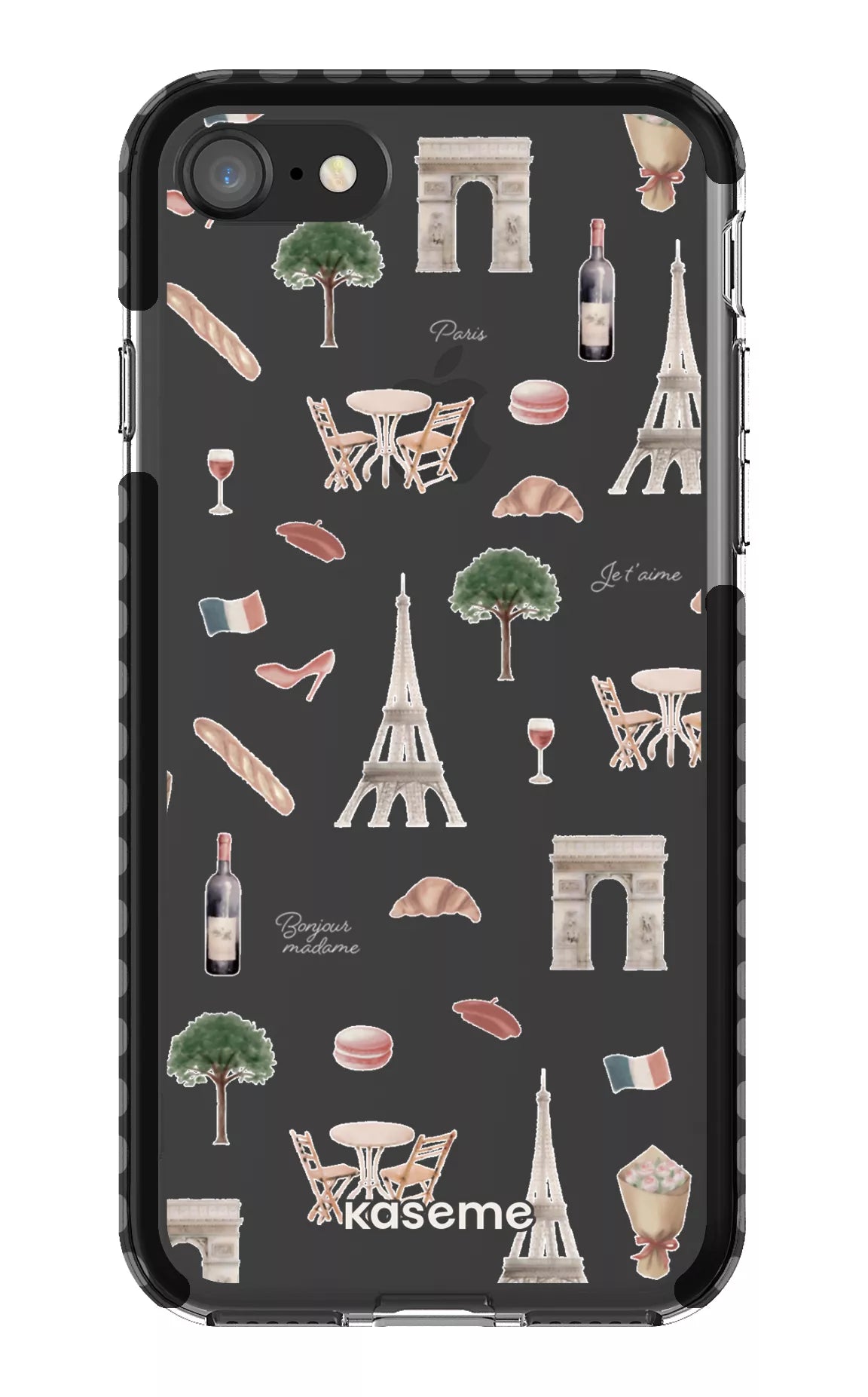 iPhone SE Clear Case Black Je t'aime Paris Clear Case -