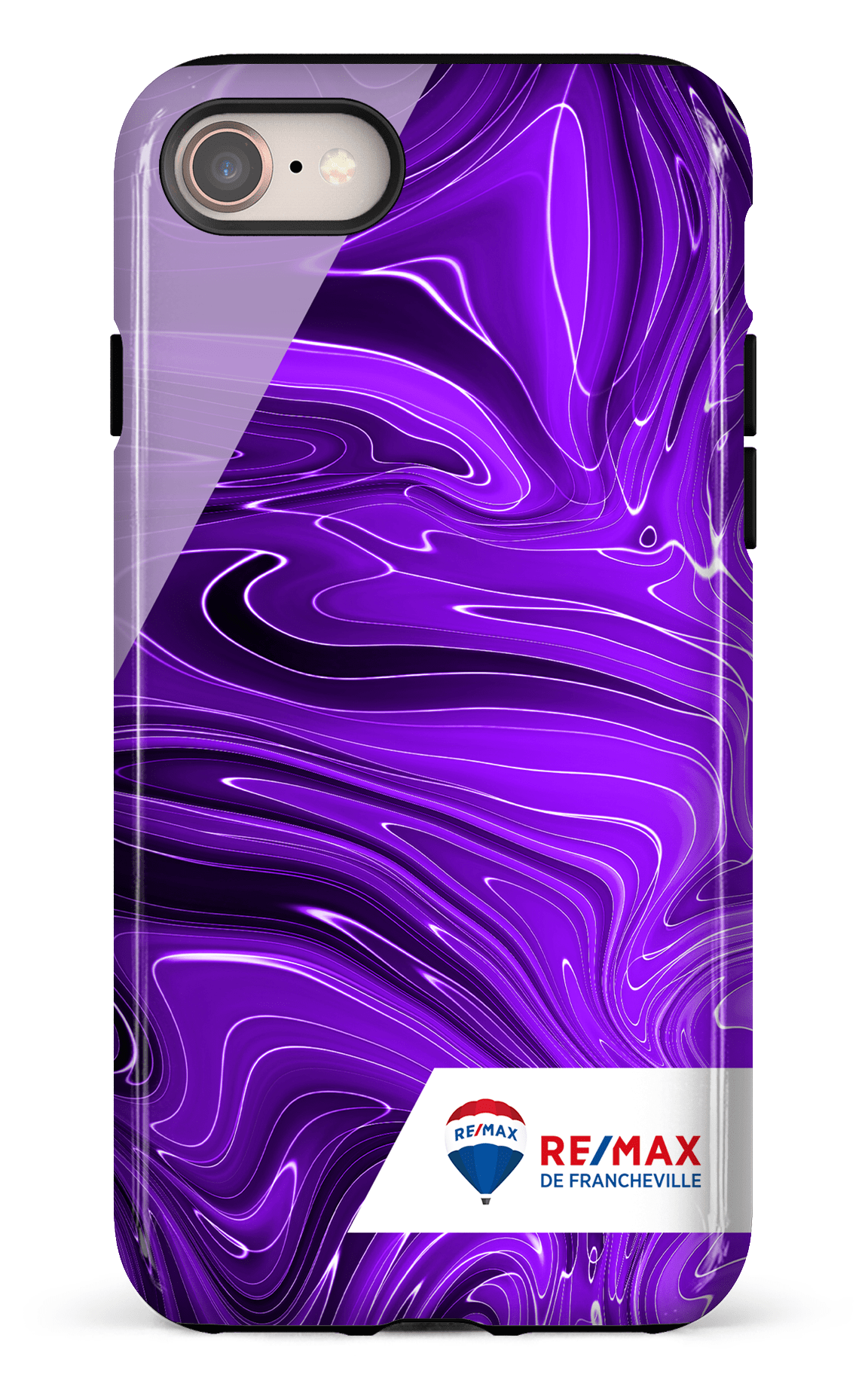 iPhone SE Tough Peinture marbrée sombre violette de Francheville -
