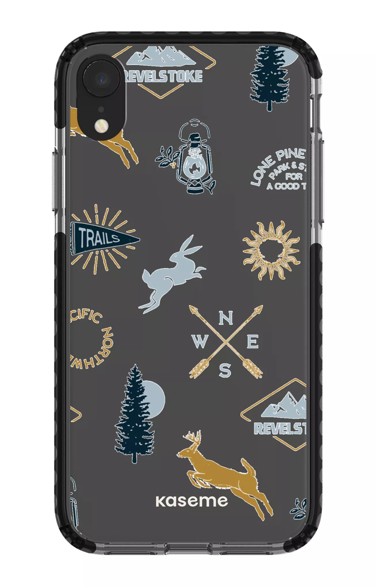 iPhone XR Clear Case - Black Revelstoke white Clear Case -