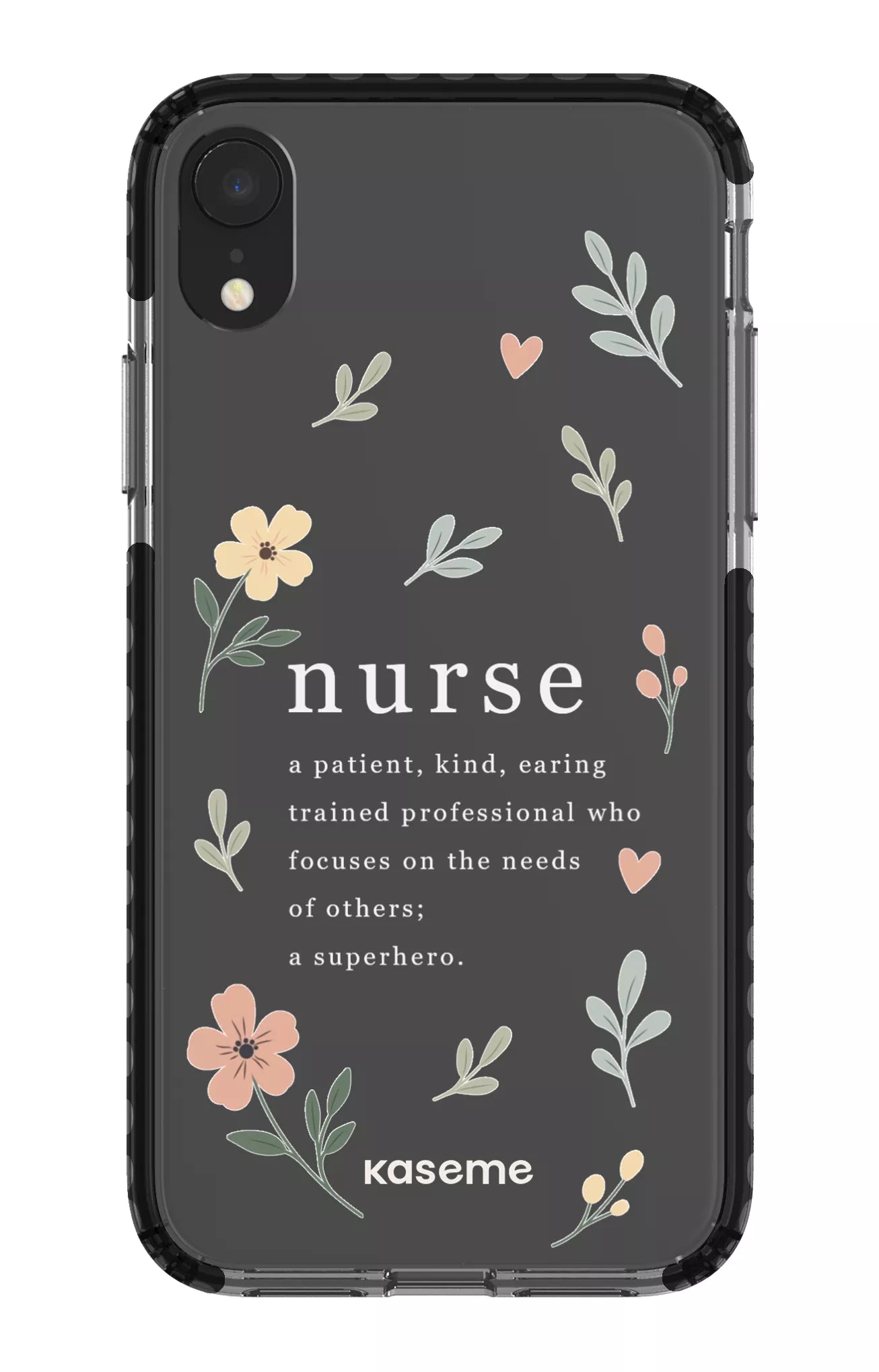 iPhone XR Clear Case - Black With Heart Clear Case -