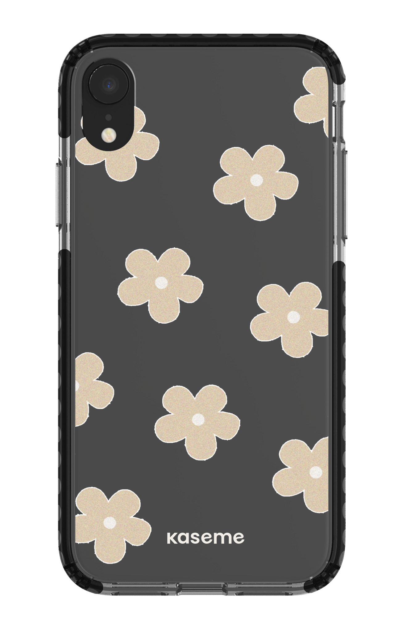 iPhone XR Clear Case - Black Woodstock Beige Clear Case -