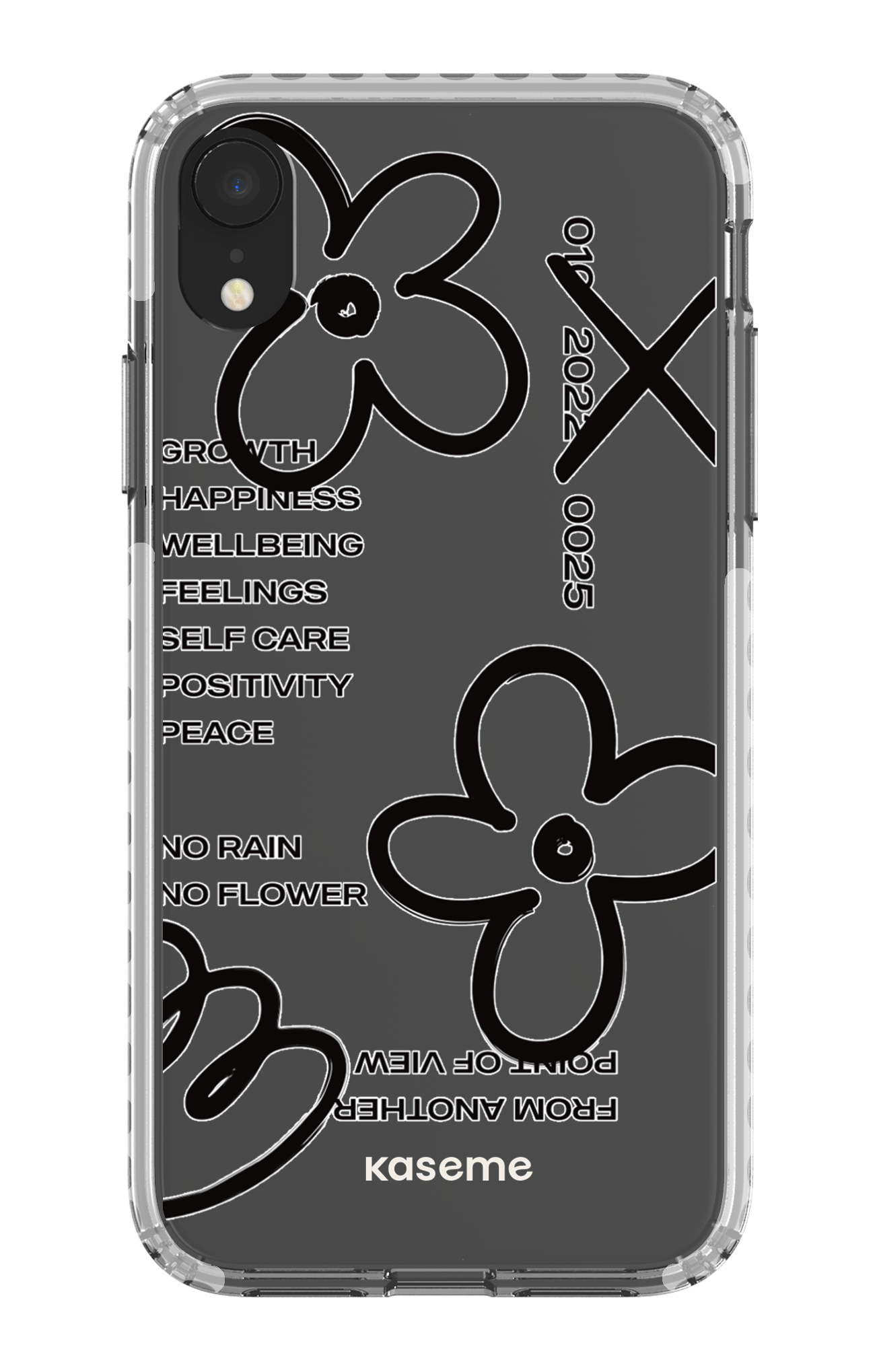 iPhone XR Clear Case - White Feelings black Clear Case -