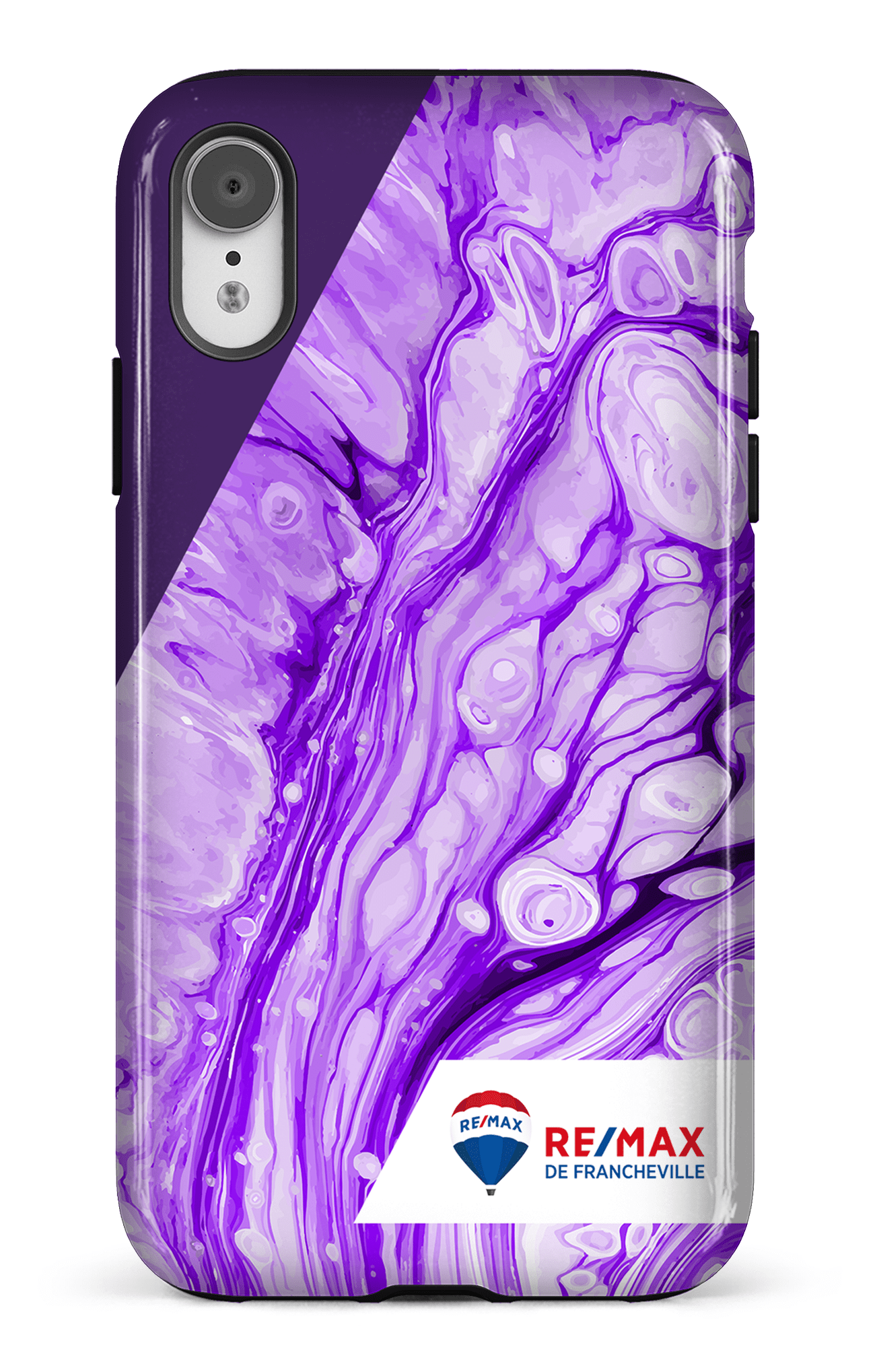 iPhone XR Tough Peinture marbrée claire violette de Francheville -