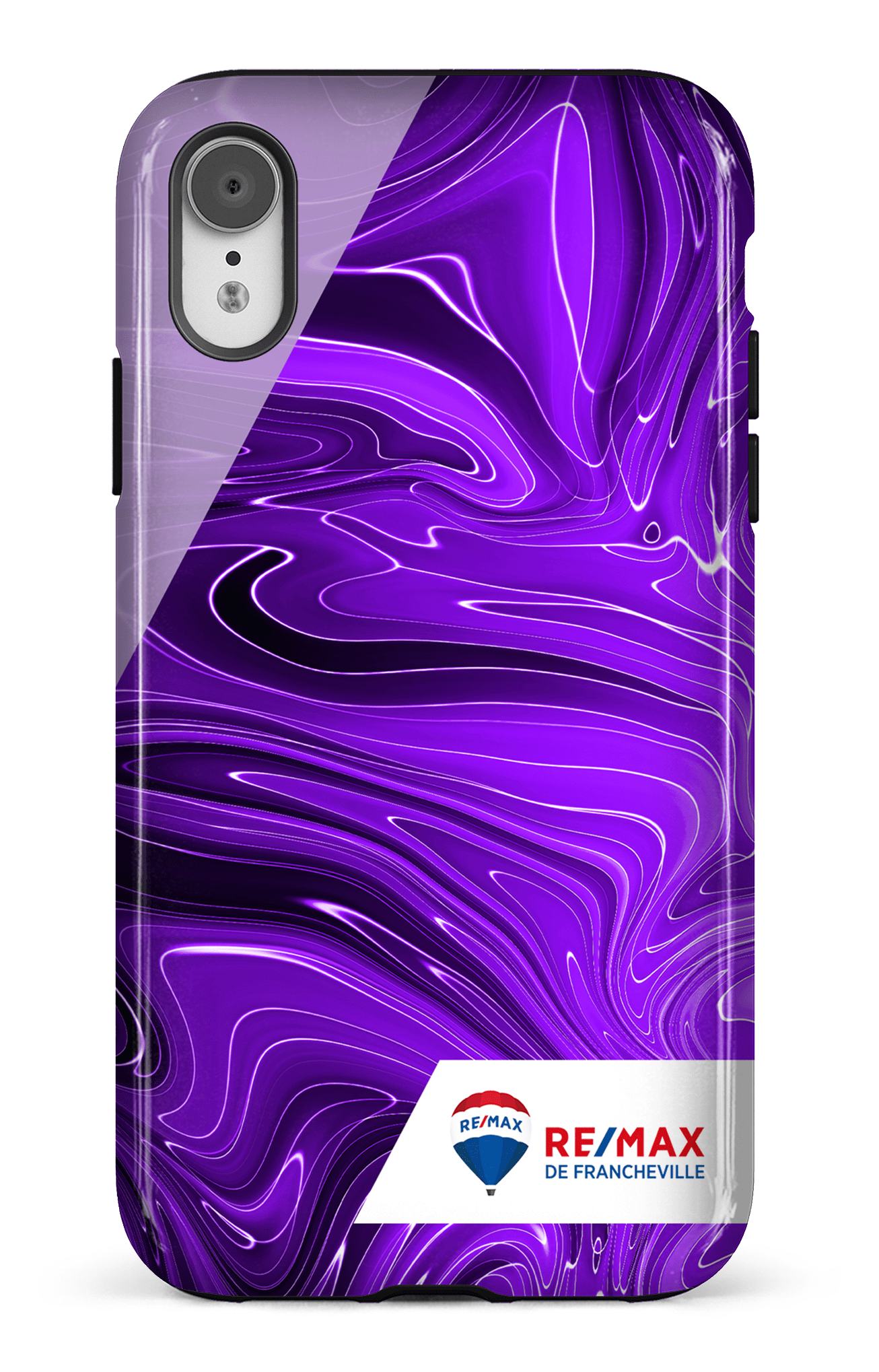 iPhone XR Tough Peinture marbrée sombre violette de Francheville -
