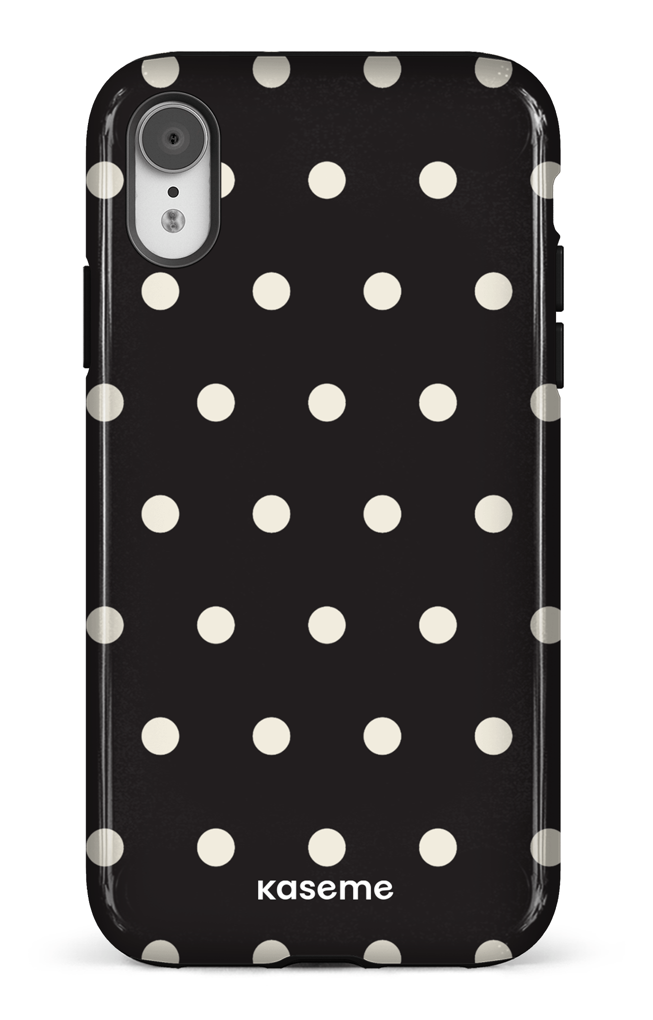 iPhone XR Tough Polka Black -