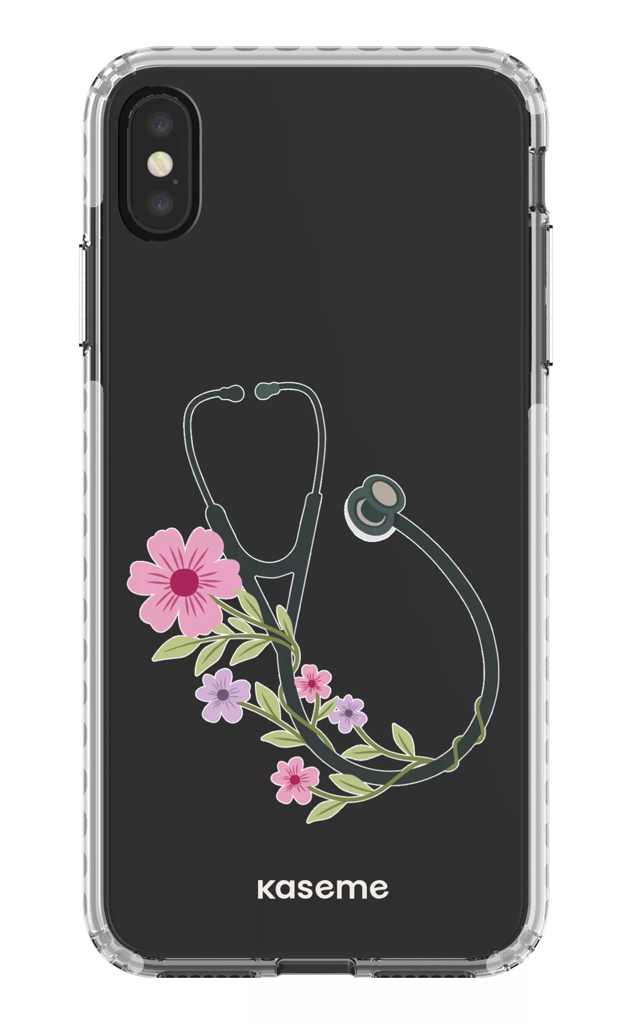 iPhone XS Max Clear Case - White Blossom Beat Clear Case -