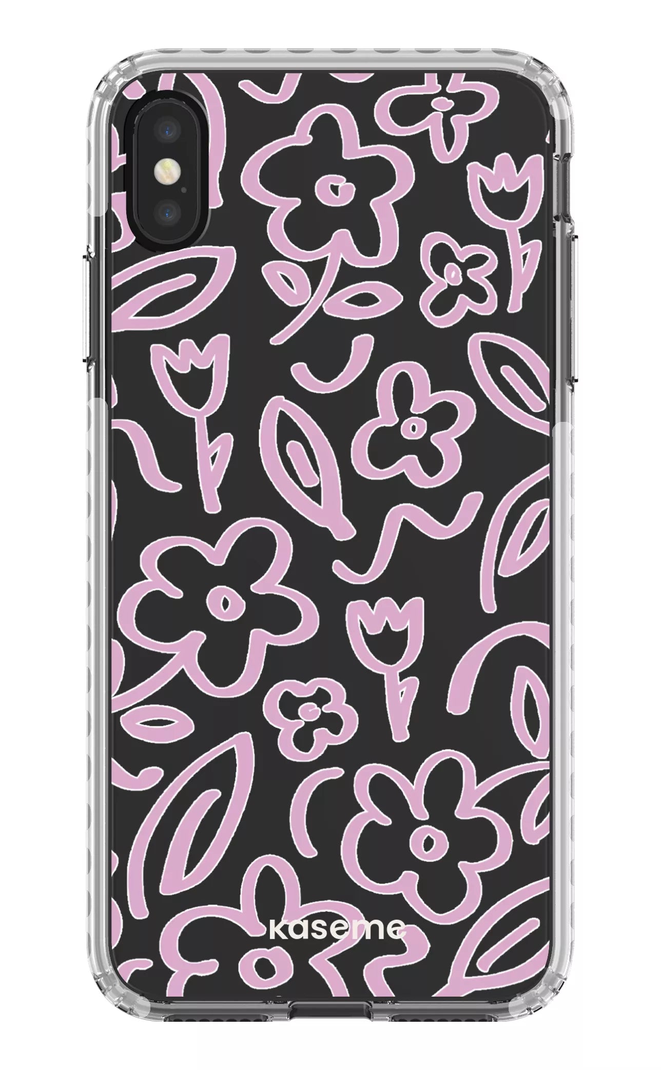 iPhone XS Max Clear Case - White Brooklyn pink Clear Case -