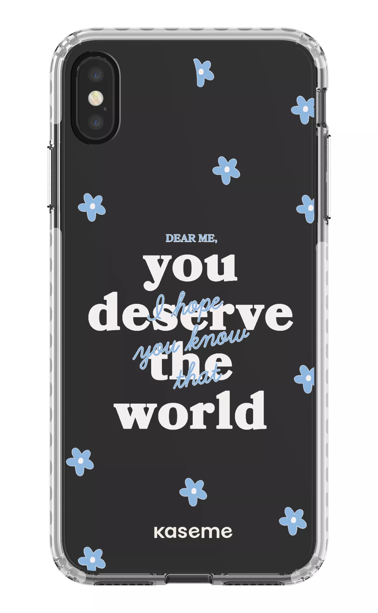 iPhone XS Max Clear Case - White Dear Me Clear Case -