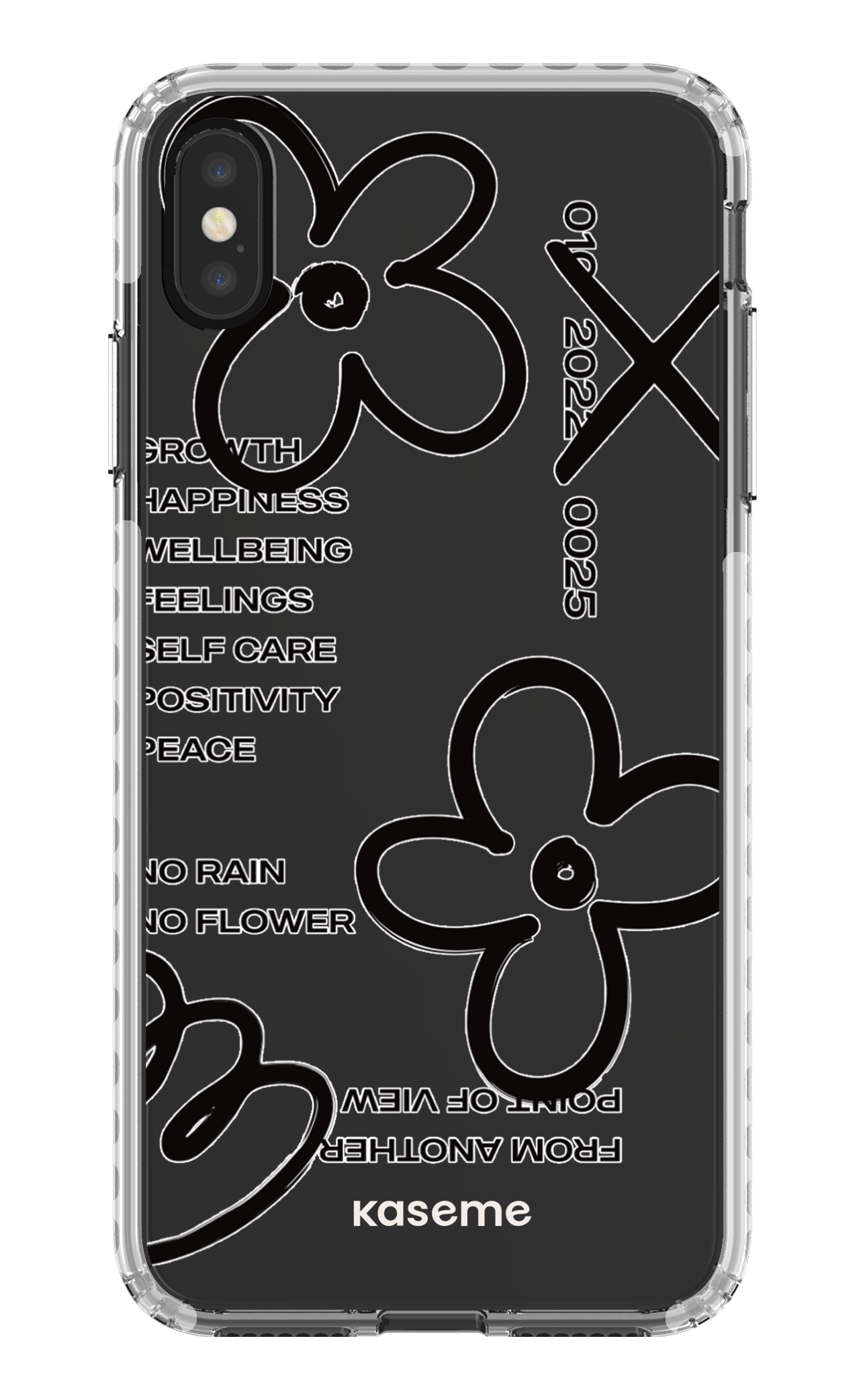 iPhone XS Max Clear Case - White Feelings black Clear Case -