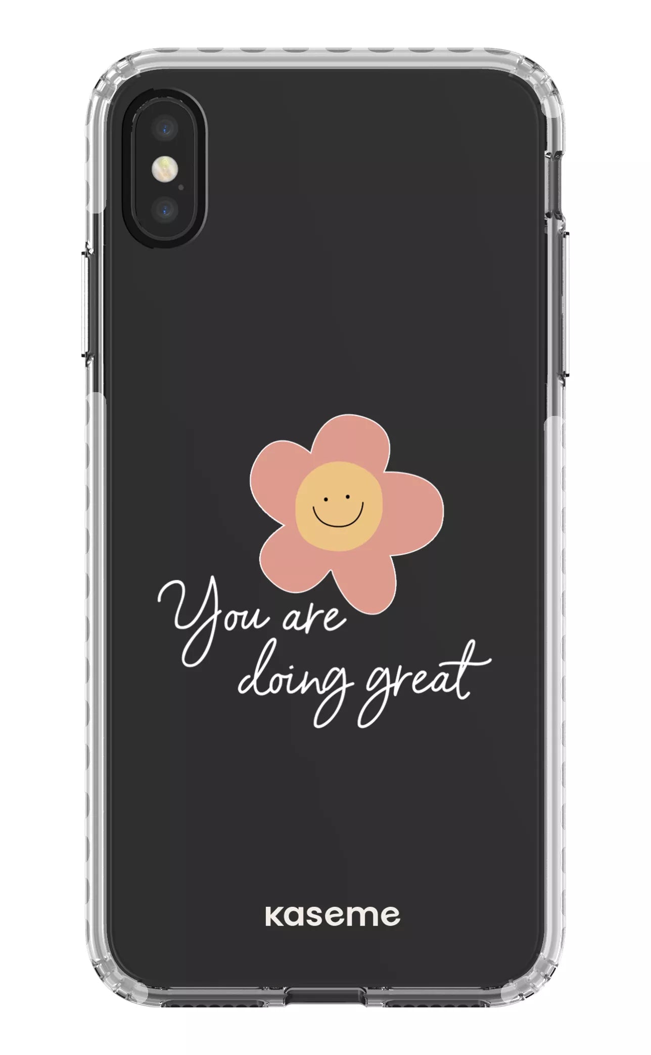 iPhone XS Max Clear Case - White Keep going Clear Case -