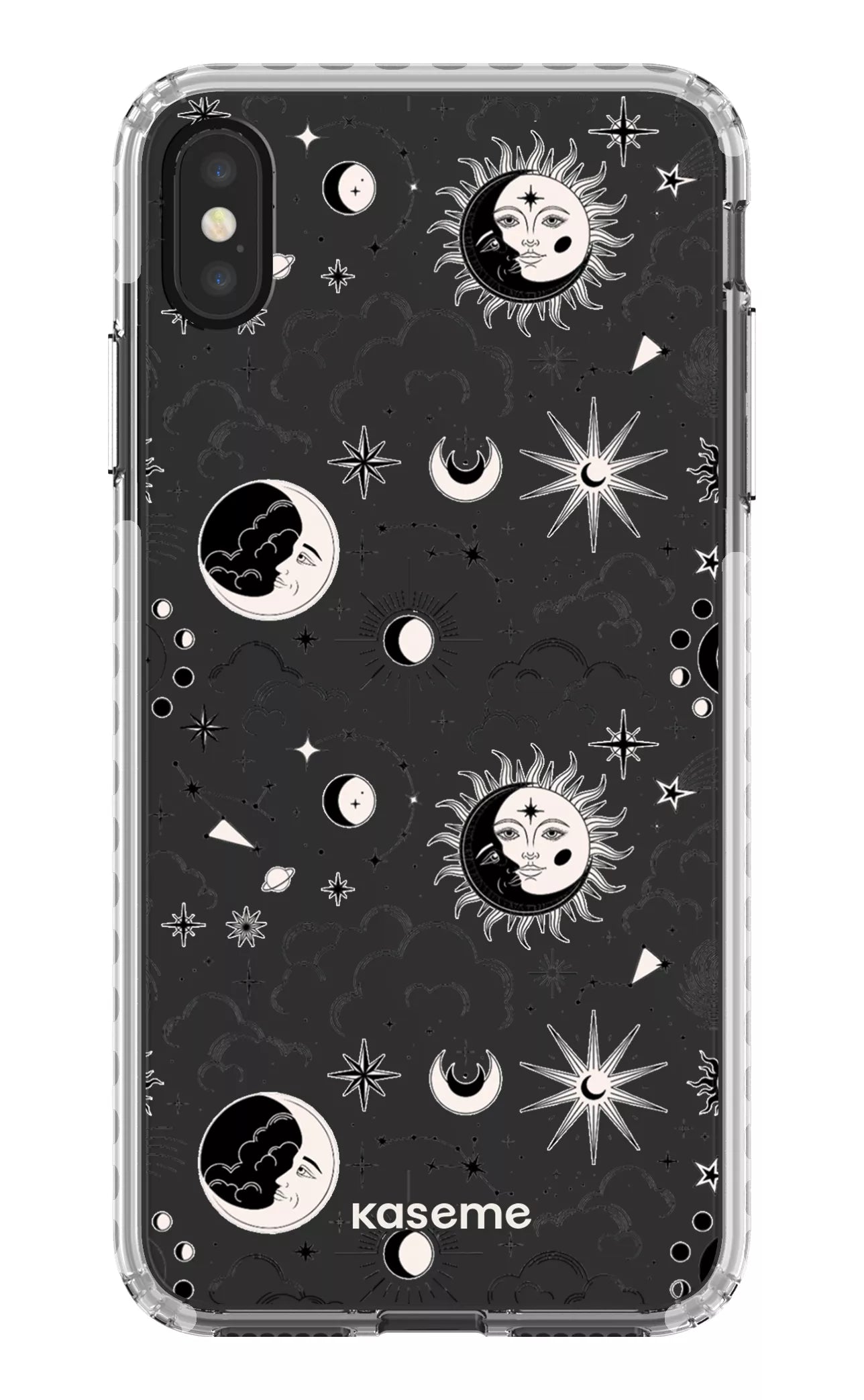 iPhone XS Max Clear Case - White Milky Way Black Clear Case -