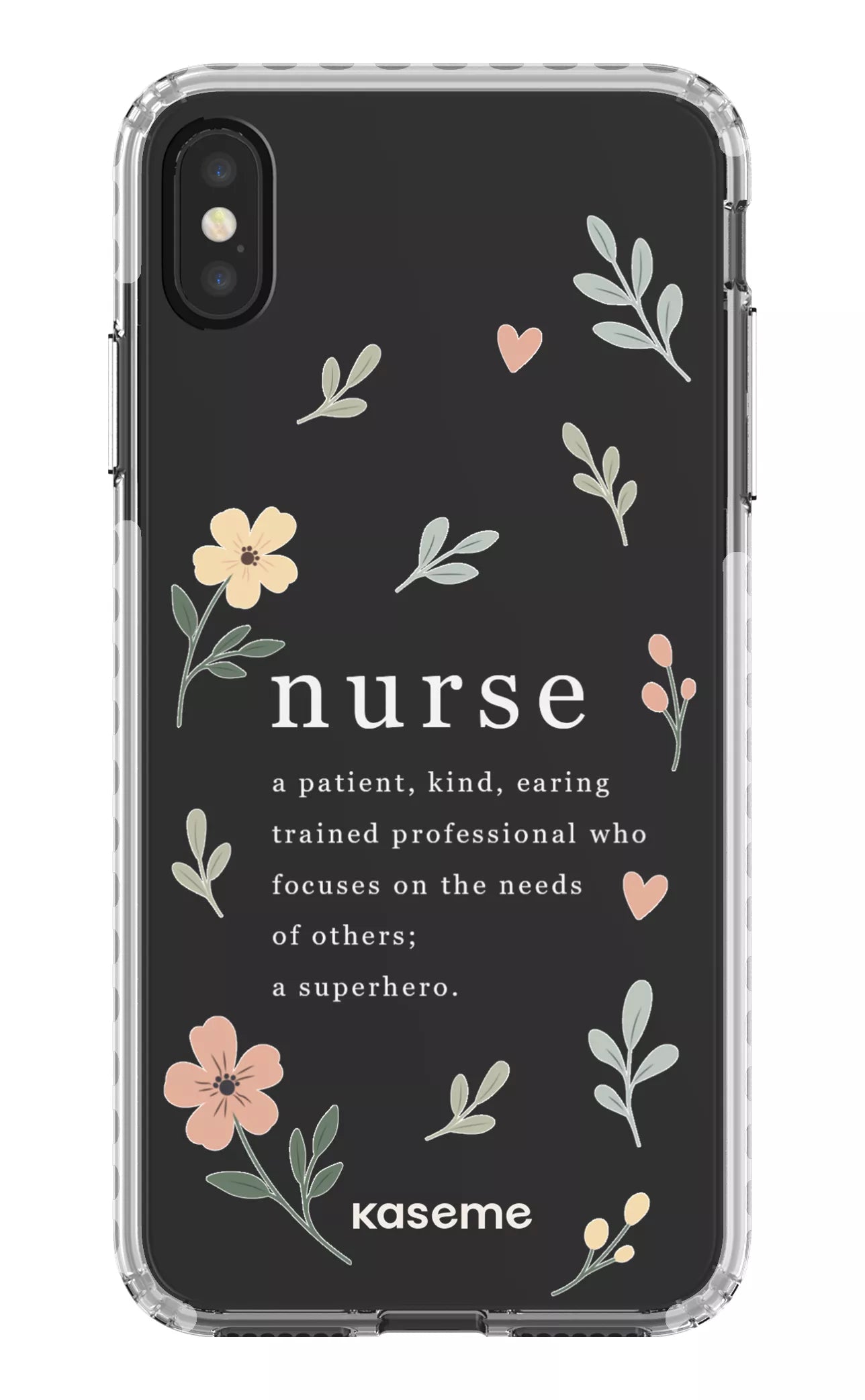 iPhone XS Max Clear Case - White With Heart Clear Case -