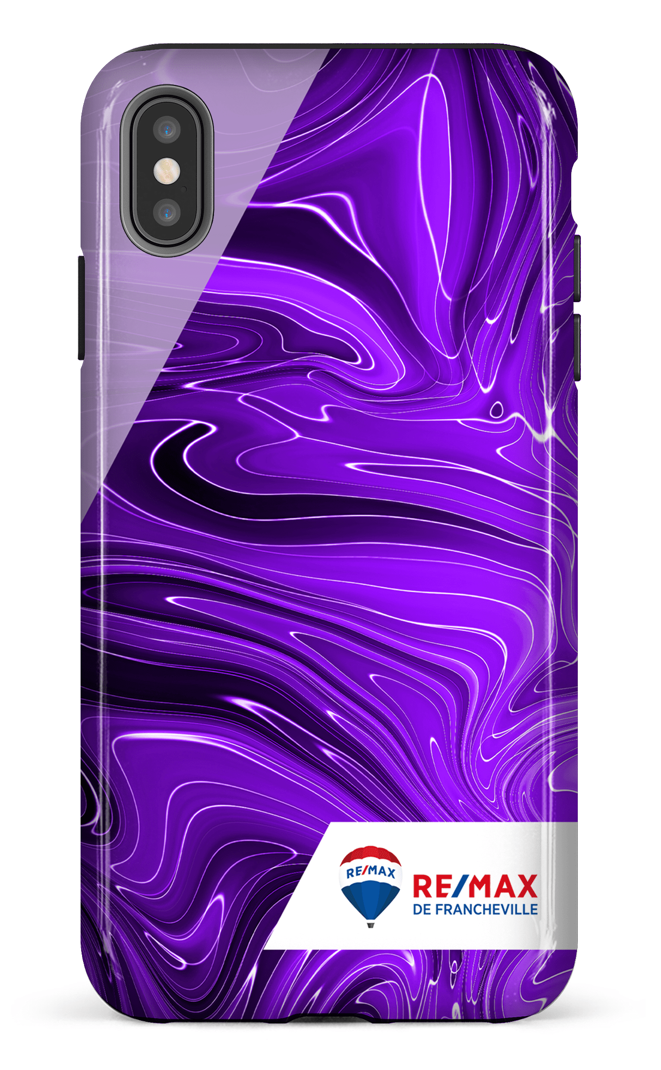 iPhone XS Max tough Peinture marbrée sombre violette de Francheville -