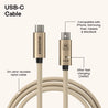 USB-C cable with features highlighted