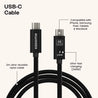 Kaseme USB-C cable with features highlighted
